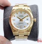 Fake Presidential Rolex Oyster Perpetual Datejust All Gold Silver Dial